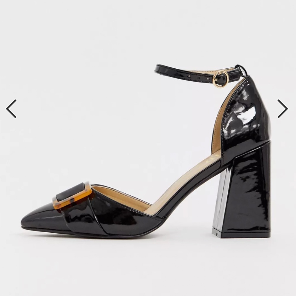 RAID Hannah black block heeled shoes size 8